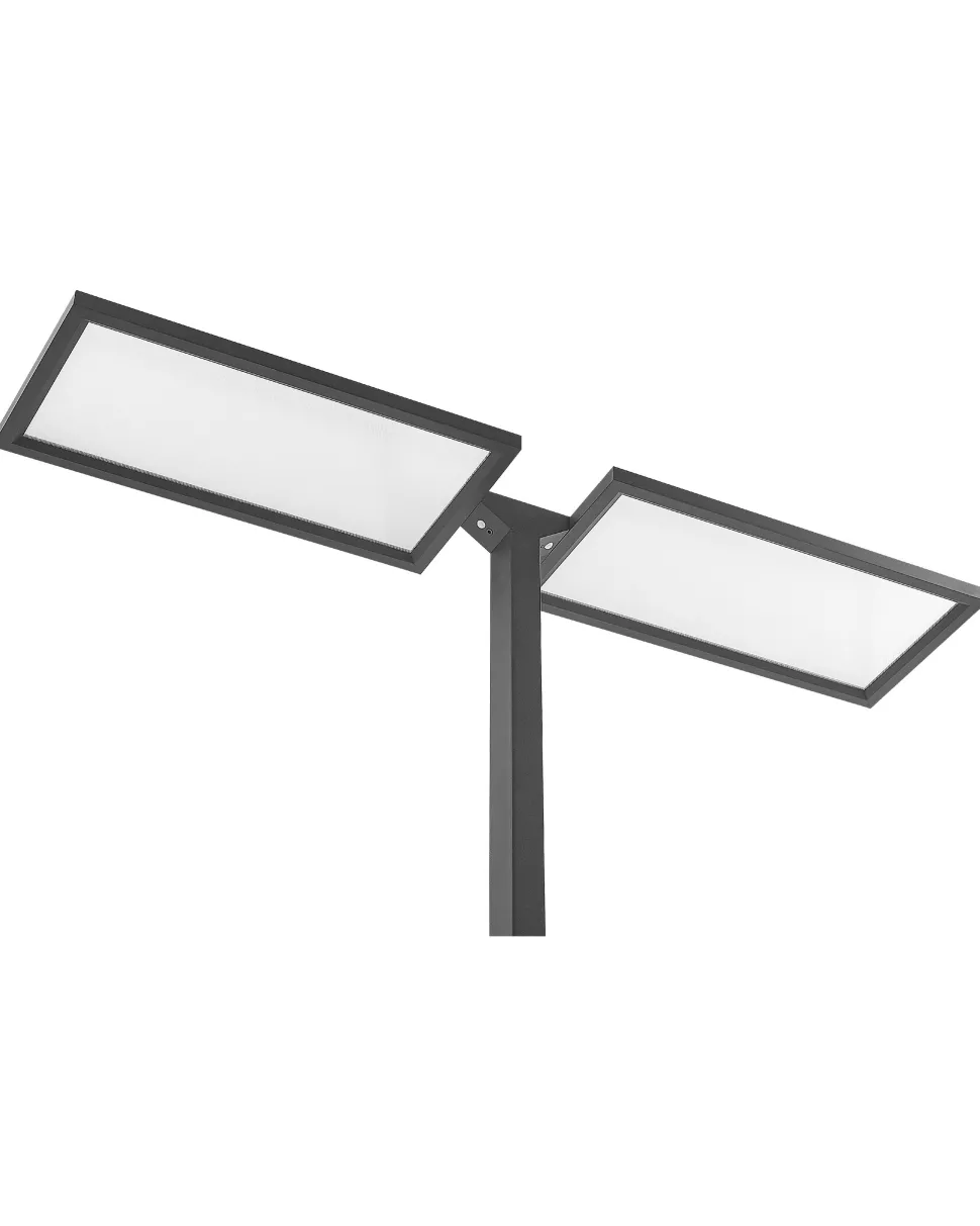 Stehlampe Led Schwarz 2-Flammig 196 Cm Rechteckig Sculptor