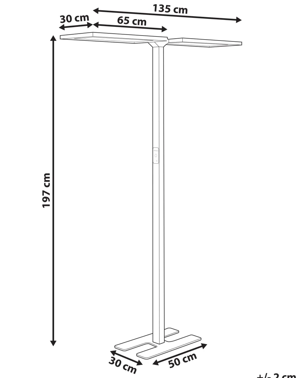 Stehlampe Led Silber 2-Flammig 196 Cm Rechteckig Sculptor