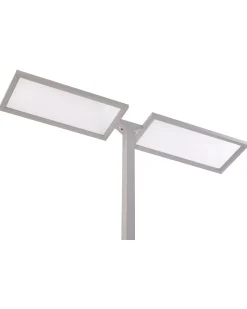Stehlampe Led Silber 2-Flammig 196 Cm Rechteckig Sculptor