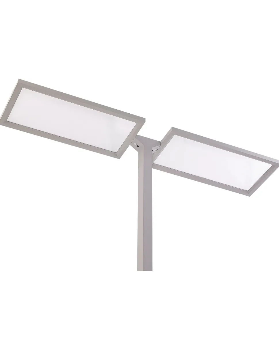Stehlampe Led Silber 2-Flammig 196 Cm Rechteckig Sculptor