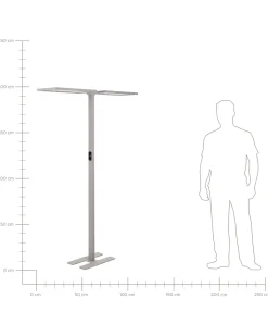 Stehlampe Led Silber 2-Flammig 196 Cm Rechteckig Sculptor