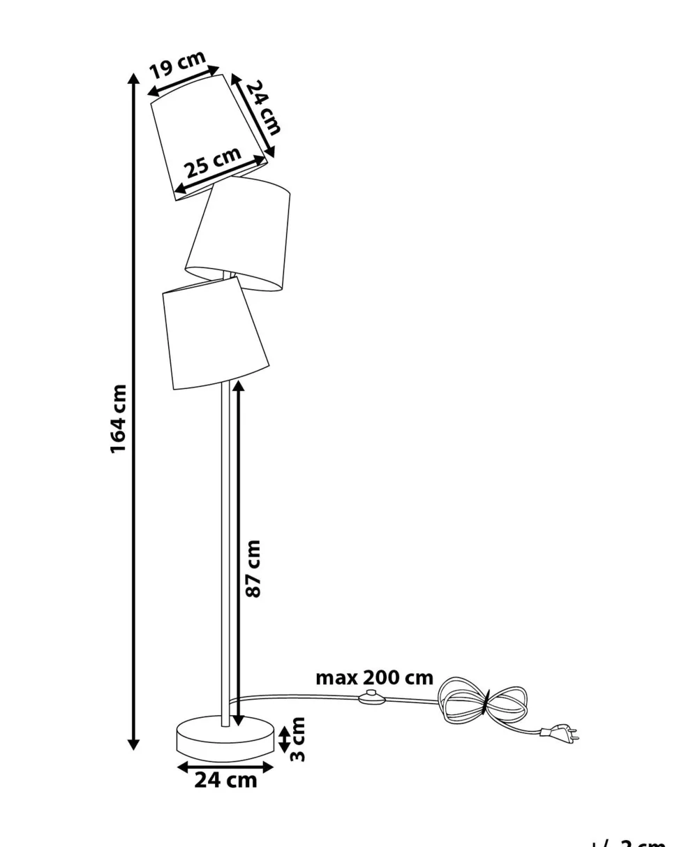 Stehlampe Mehrfarbig 164 Cm Kegelform Rio Grande
