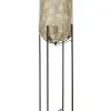 Stehlampe Metall Messing / Schwarz 107 Cm Oval Gitter-Design Kamini