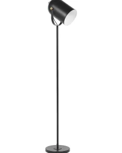 Stehlampe Metall Schwarz / Gold Matt 156 Cm Rund Tyria