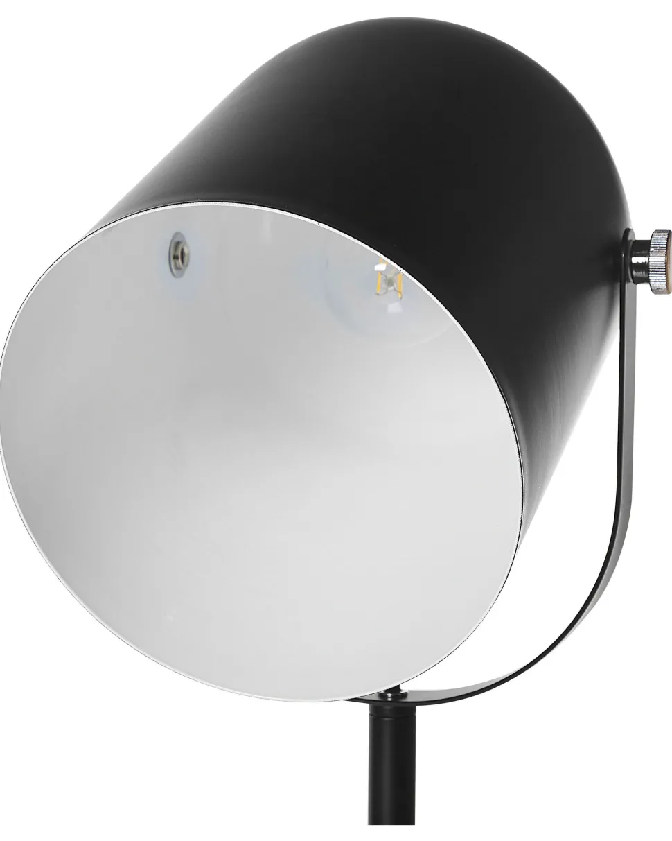 Stehlampe Metall Schwarz / Gold Matt 156 Cm Rund Tyria