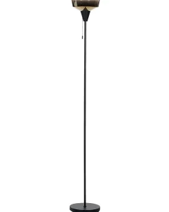 Stehlampe Rauchglas Schwarz / Gold 175 Cm Talparo