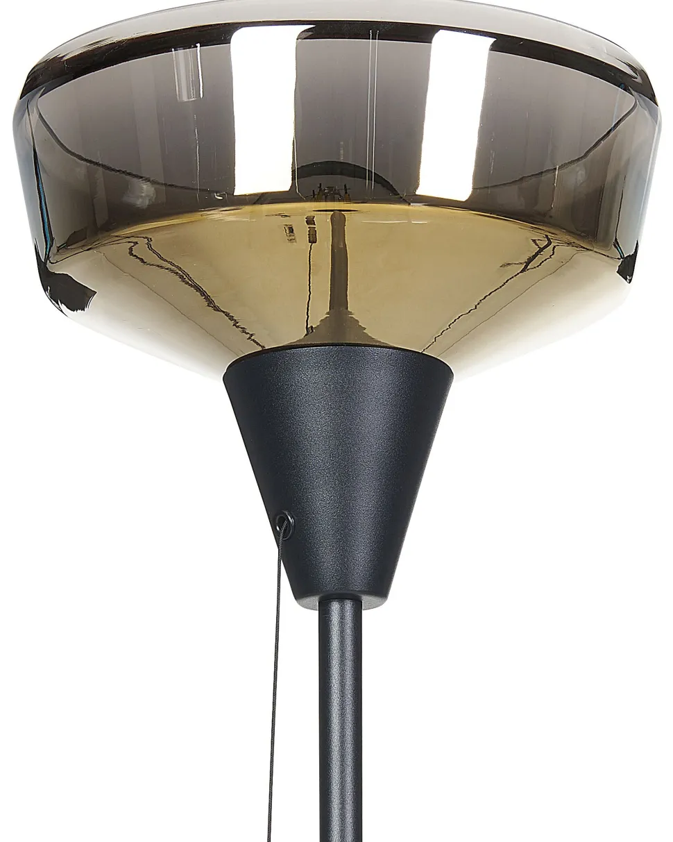 Stehlampe Rauchglas Schwarz / Gold 175 Cm Talparo