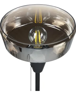 Stehlampe Rauchglas Schwarz / Gold 175 Cm Talparo