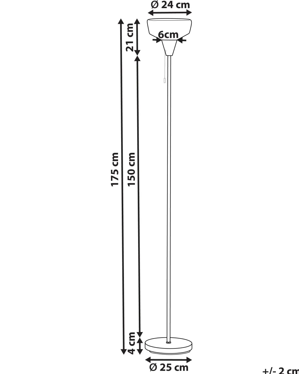 Stehlampe Rauchglas Schwarz / Gold 175 Cm Talparo