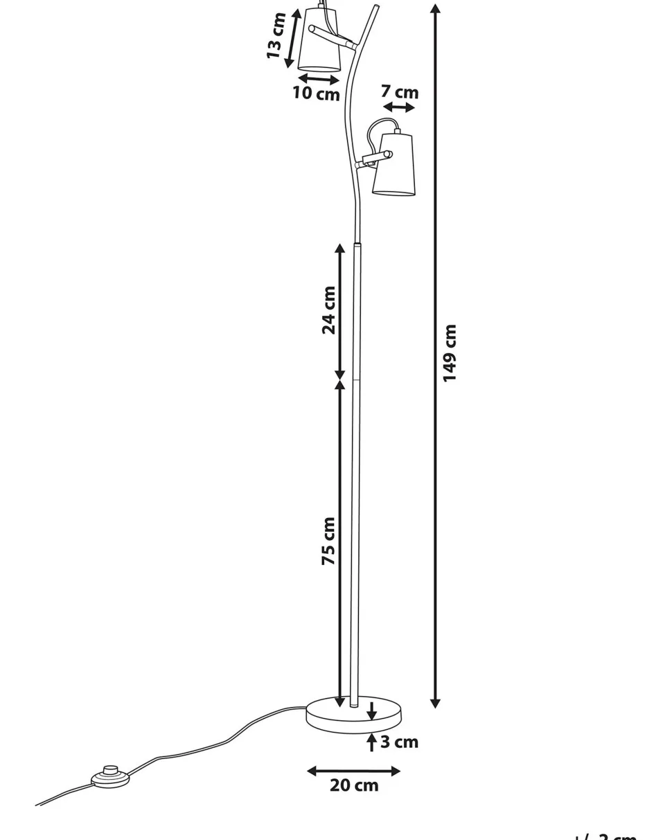 Stehlampe Schwarz 149 Cm Glockenform Flint