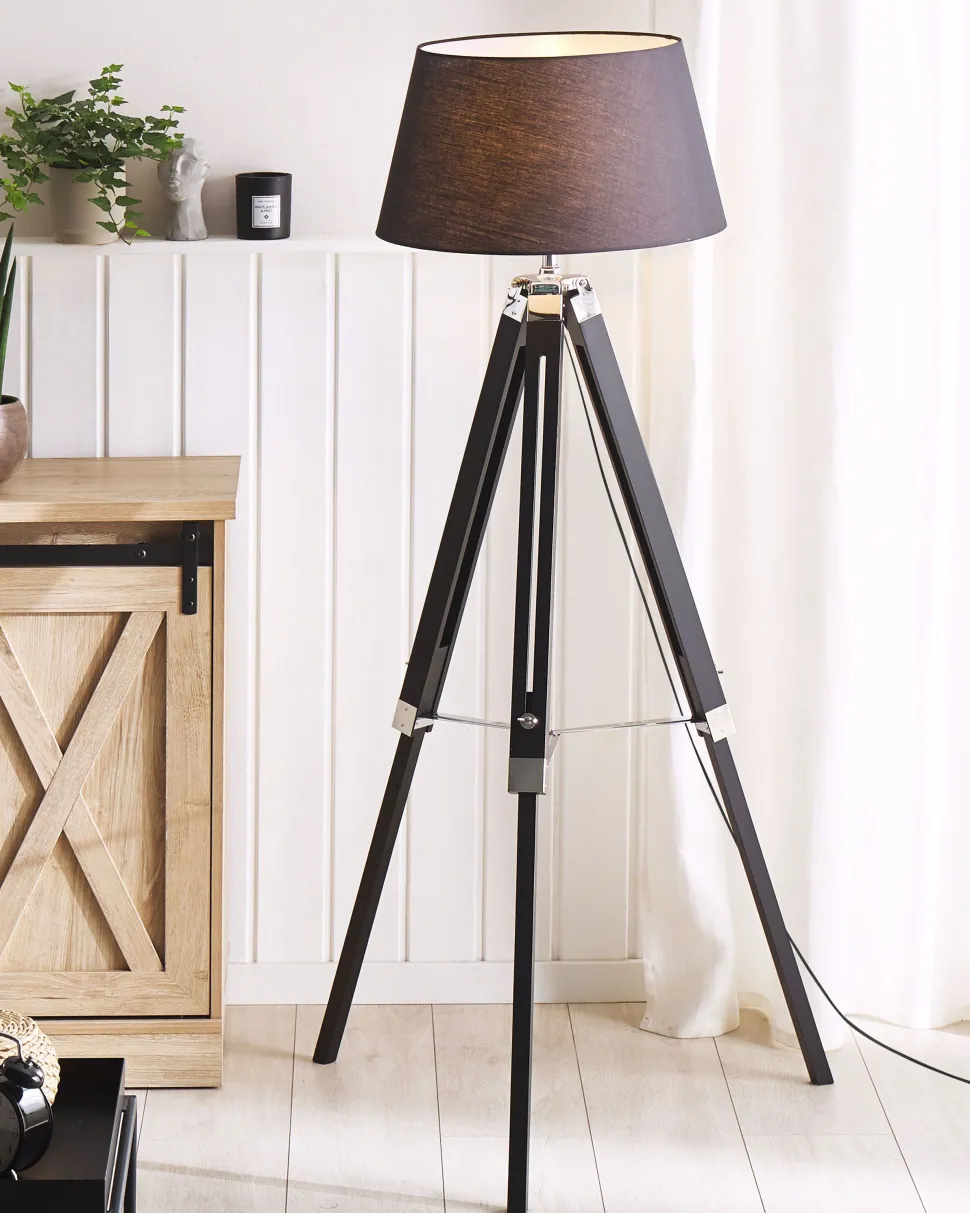 Stehlampe Schwarz 143 Cm Kegelform Madeira
