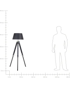 Stehlampe Schwarz 143 Cm Kegelform Madeira