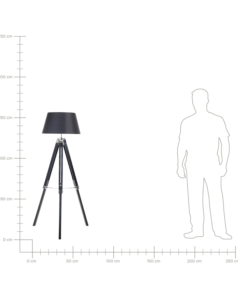 Stehlampe Schwarz 143 Cm Kegelform Madeira