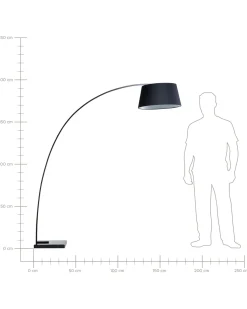 Stehlampe Schwarz 188 Cm Rund Marmorfus Benue