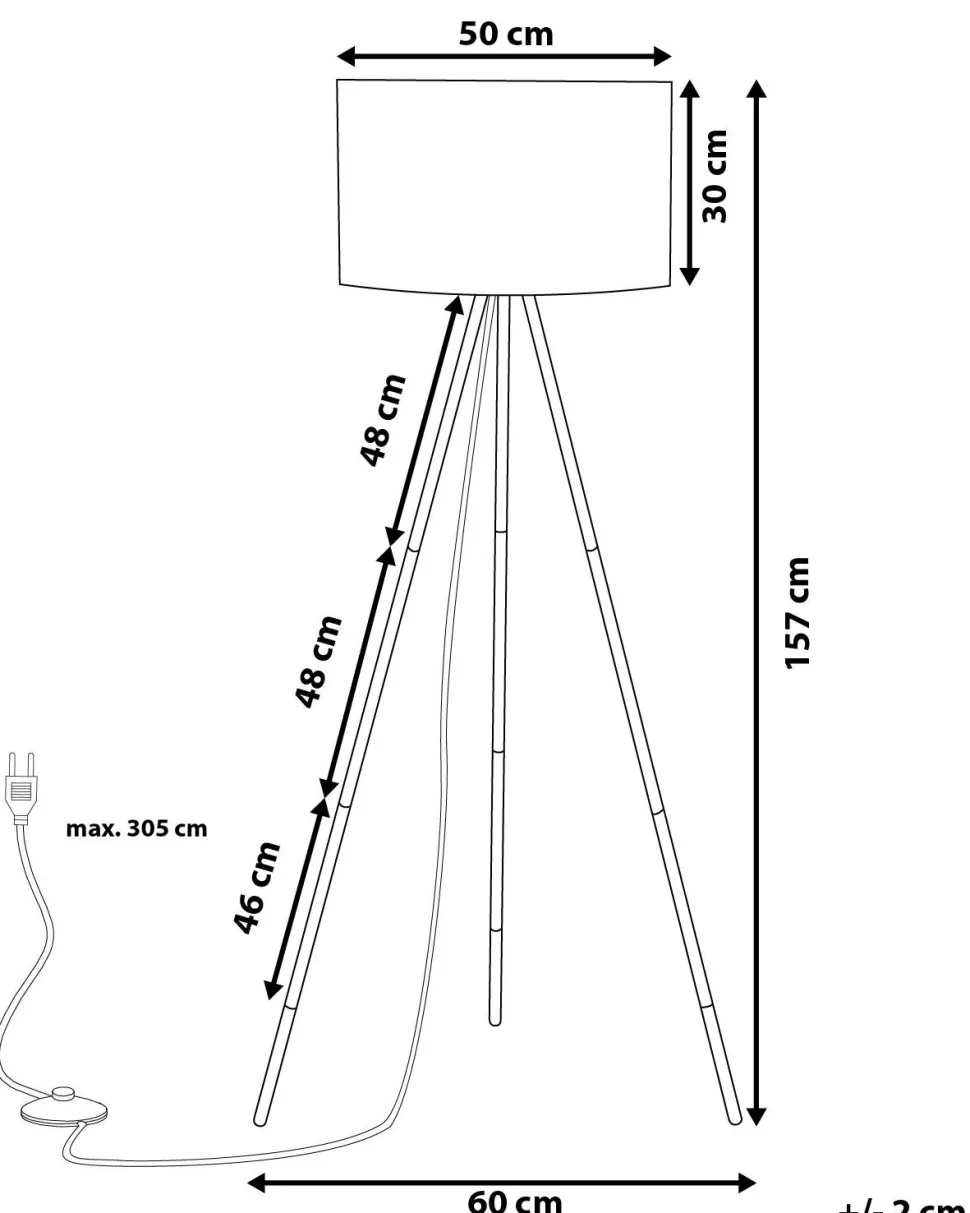 Stehlampe Schwarz 157 Cm Trommelform Tobol
