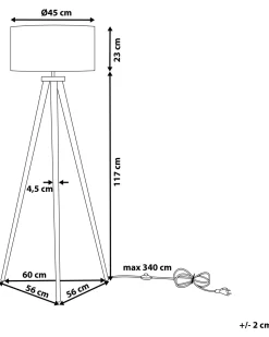 Stehlampe Schwarz 140 Cm Trommelform Nitra