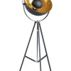 Stehlampe Schwarz / Gold 165 Cm Rund Thames Ii