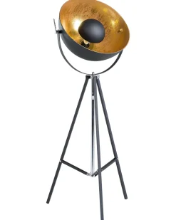Stehlampe Schwarz / Gold 165 Cm Rund Thames Ii