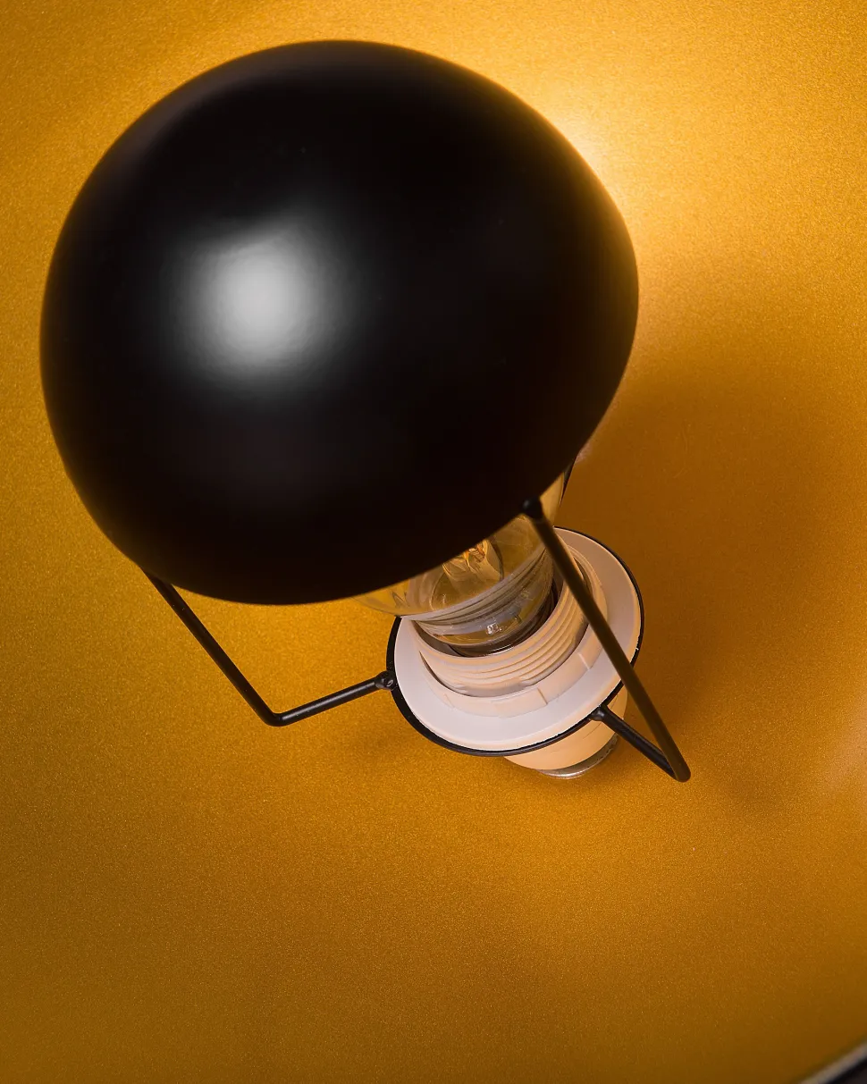 Stehlampe Schwarz / Gold 170 Cm Rund Thames