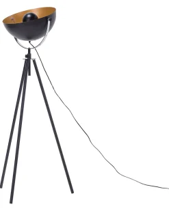 Stehlampe Schwarz / Gold 170 Cm Rund Thames