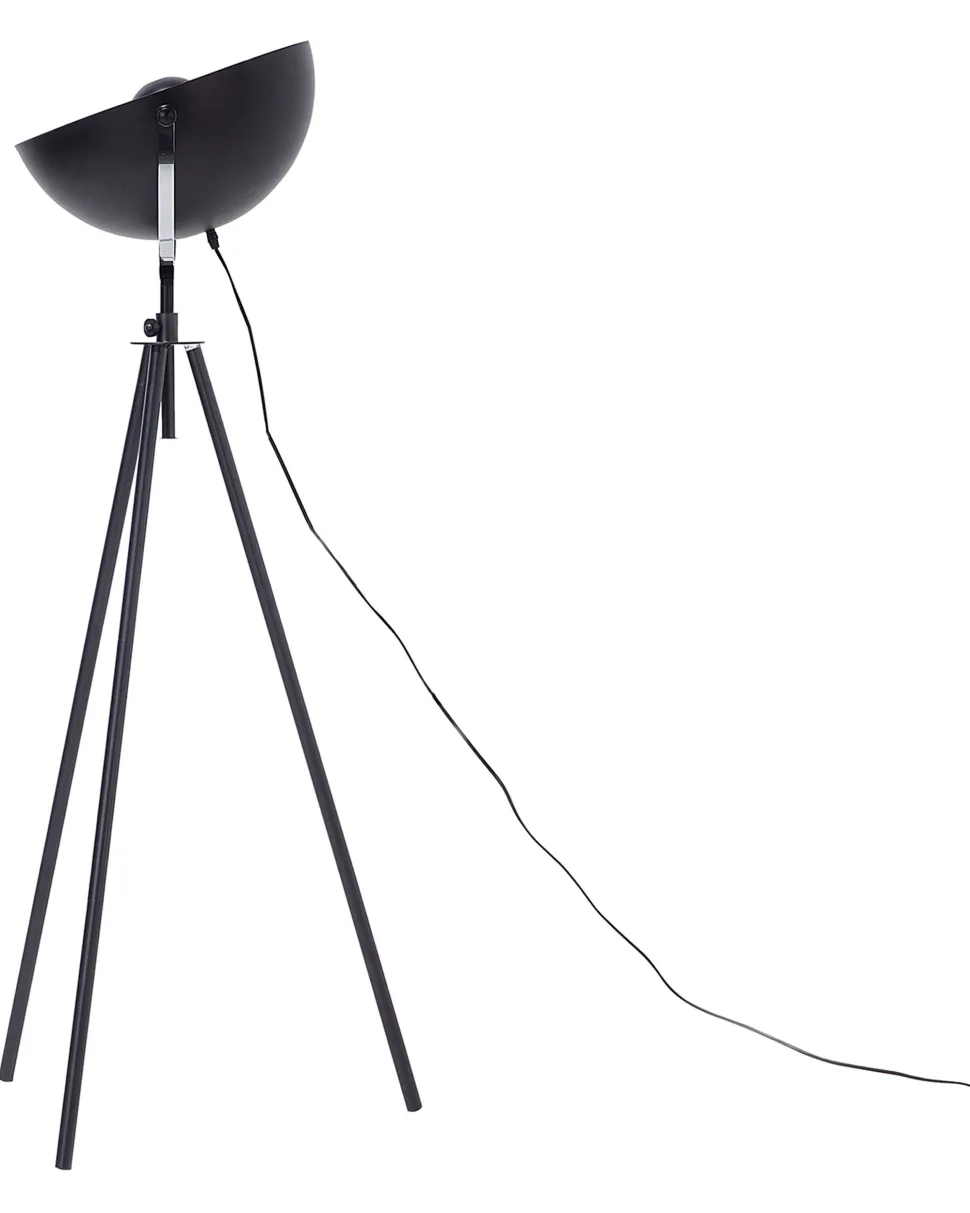 Stehlampe Schwarz / Gold 170 Cm Rund Thames