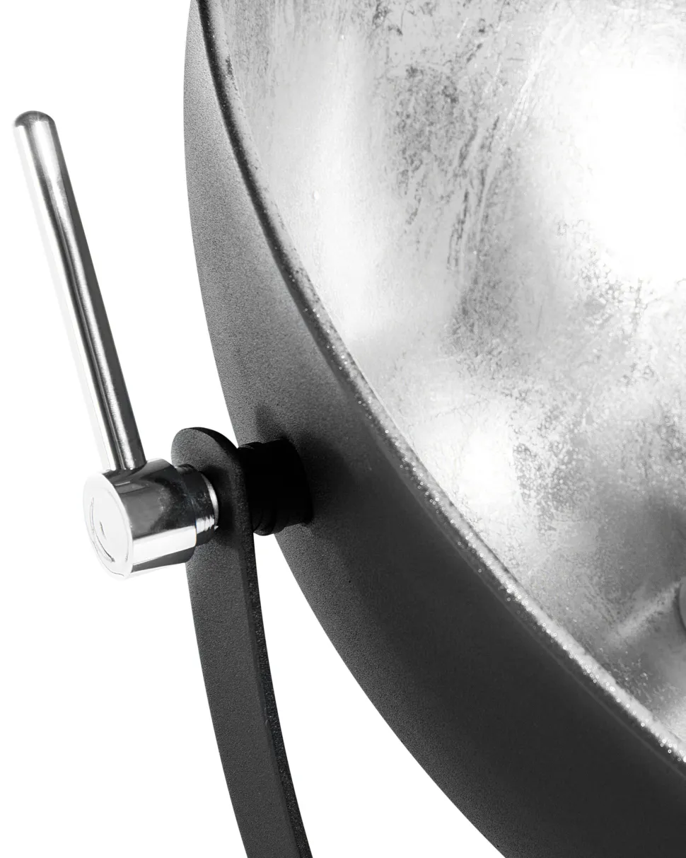 Stehlampe Schwarz / Silber 165 Cm Rund Thames Ii