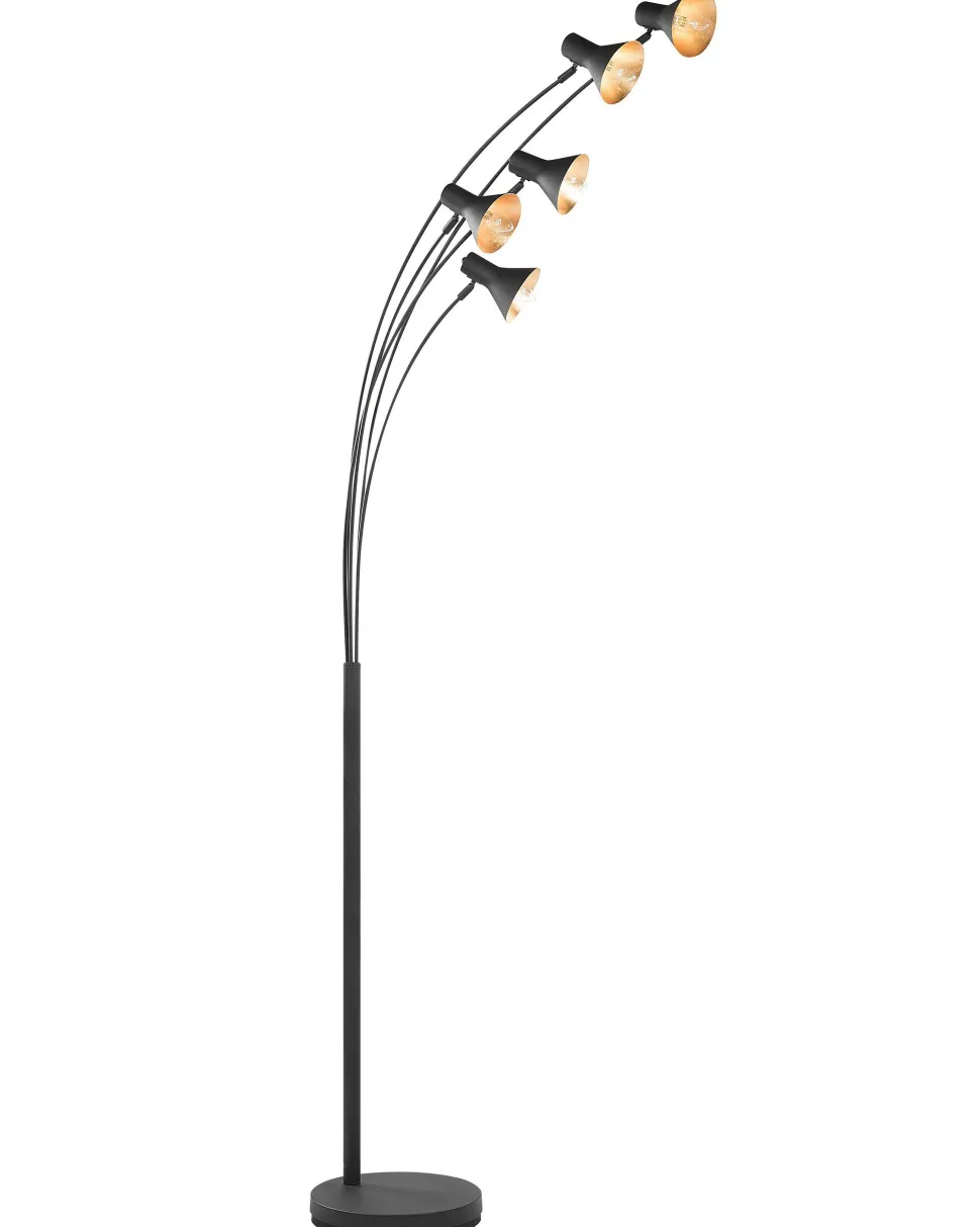 Stehlampe Schwarz 5-Flammig 205 Cm Kegelform Baraga