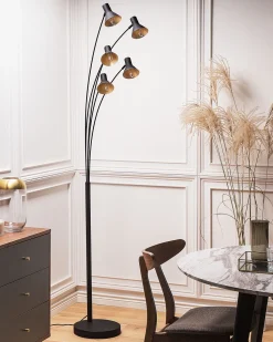 Stehlampe Schwarz 5-Flammig 205 Cm Kegelform Baraga