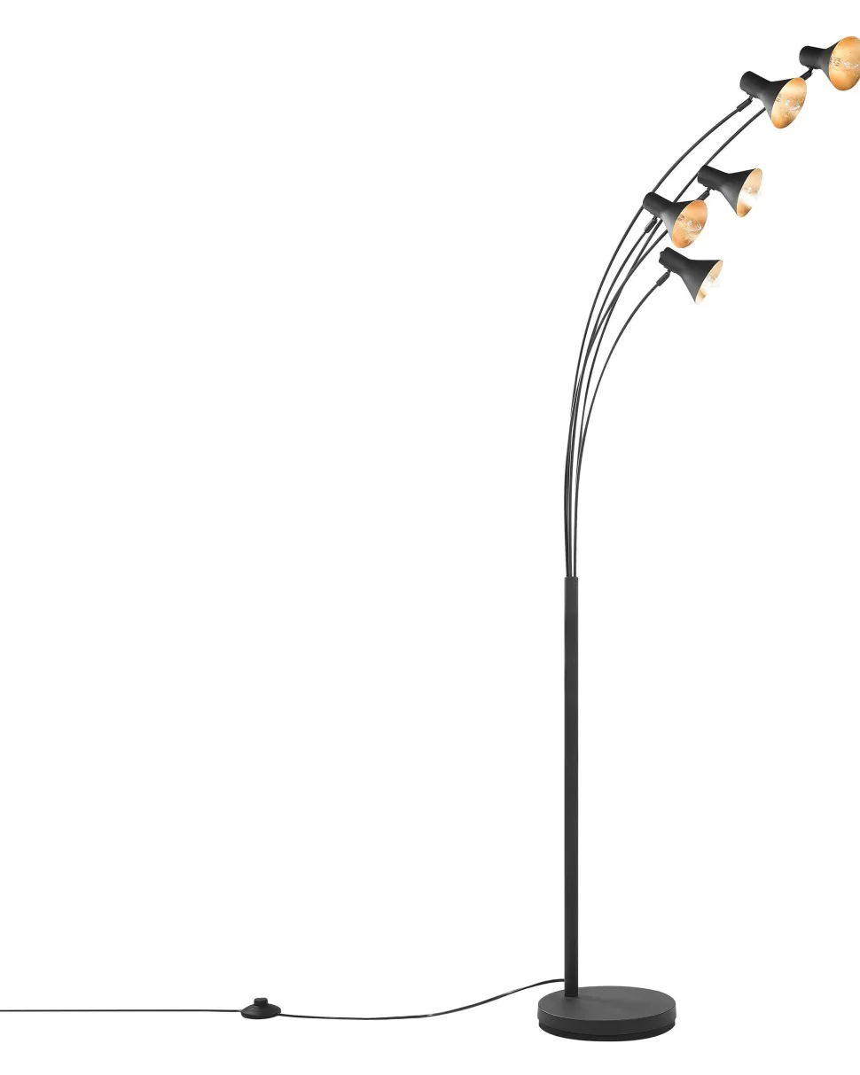 Stehlampe Schwarz 5-Flammig 205 Cm Kegelform Baraga