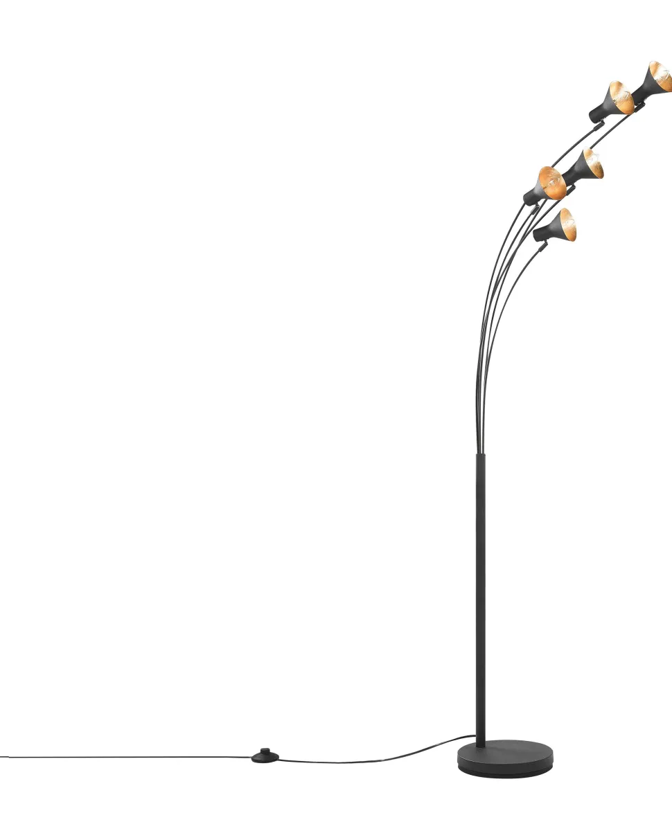 Stehlampe Schwarz 5-Flammig 205 Cm Kegelform Baraga