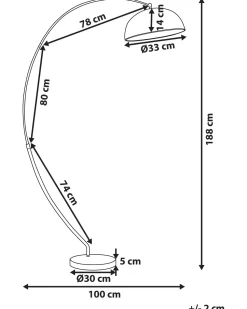 Stehlampe Silber 188 Cm Rund Kama