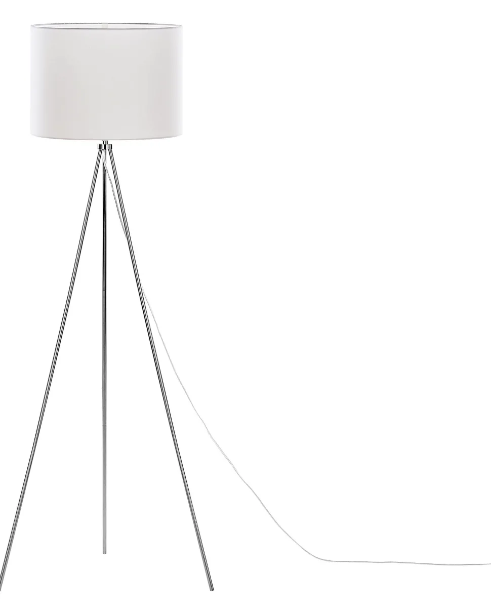 Stehlampe Silber / Weis 148 Cm Trommelform Vistula