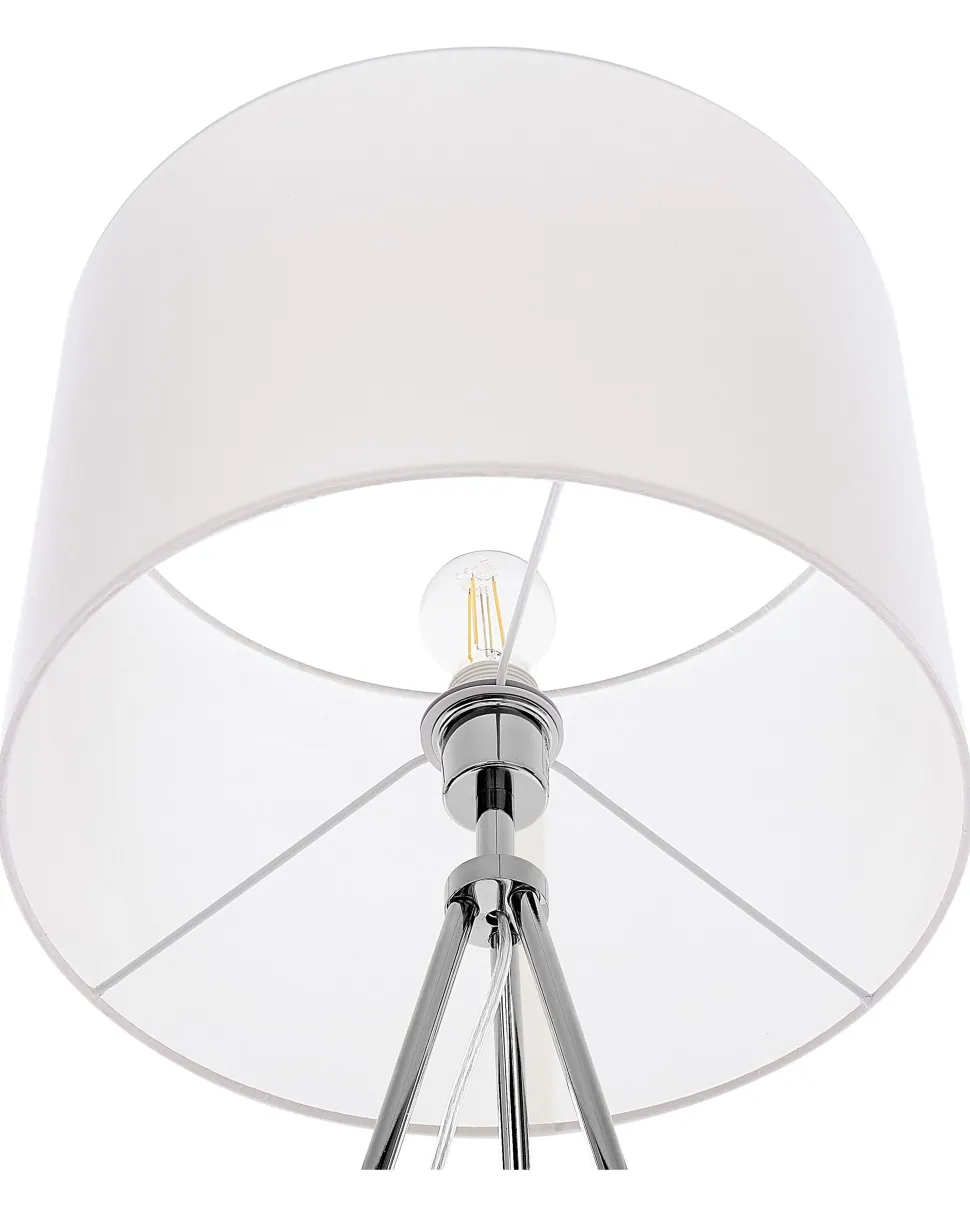 Stehlampe Silber / Weis 148 Cm Trommelform Vistula