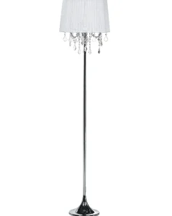 Stehlampe Weilampada Da Pavimento Metallo Argento 147 Cm Nuons Kristall-Optik 170 Cm Trommelform Evans
