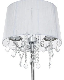 Stehlampe Weilampada Da Pavimento Metallo Argento 147 Cm Nuons Kristall-Optik 170 Cm Trommelform Evans