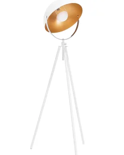 Stehlampe Weis / Gold 170 Cm Rund Thames