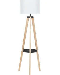 Stehlampe Weis / Hellbraun 149 Cm Trommelform Bluff