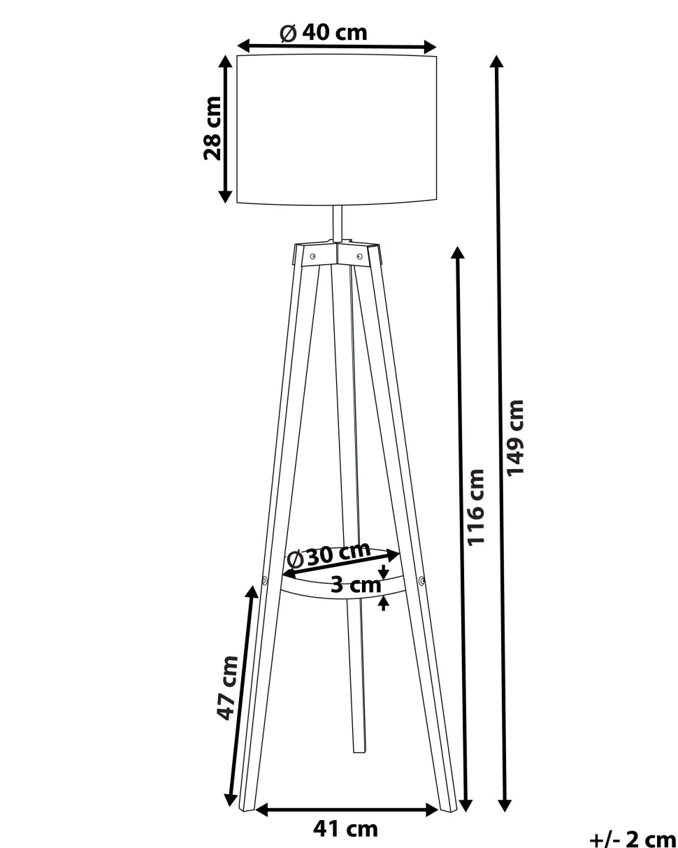 Stehlampe Weis / Hellbraun 149 Cm Trommelform Bluff