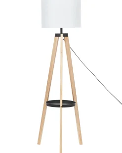 Stehlampe Weis / Hellbraun 149 Cm Trommelform Bluff
