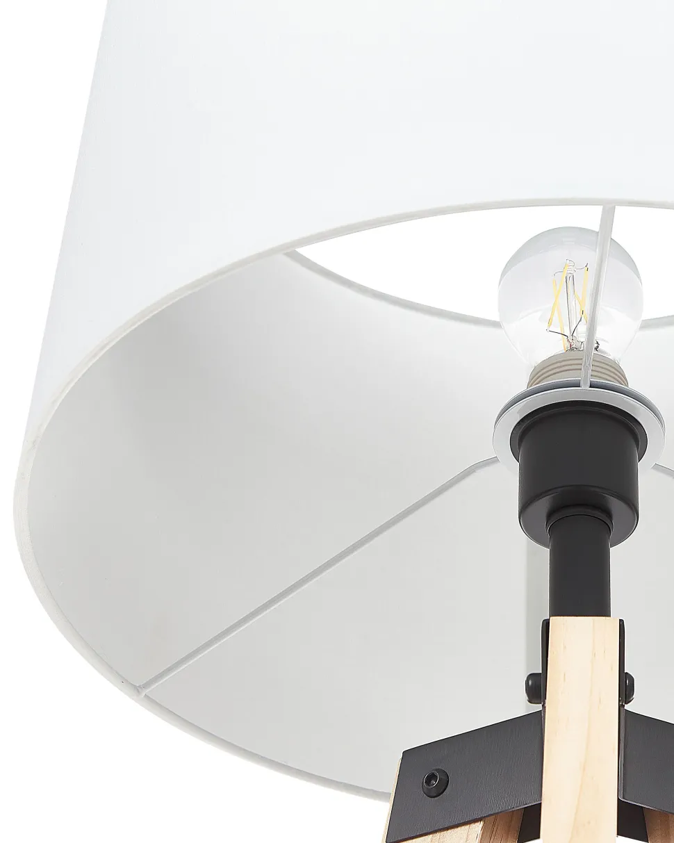 Stehlampe Weis / Hellbraun 149 Cm Trommelform Bluff
