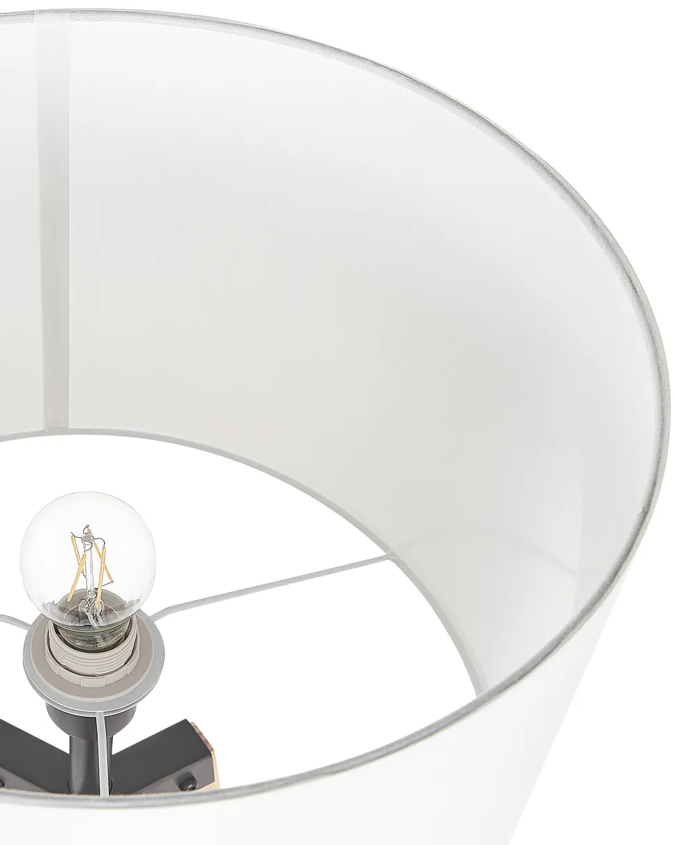 Stehlampe Weis / Hellbraun 149 Cm Trommelform Bluff
