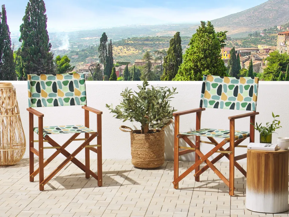Stoffbezug 2Er Set Fur Gartenstuhl Cine Fleckenmuster Mehrfarbig