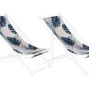 Stoffbezug 2Er Set Fur Gartenliegen Anzio / Avellino Blattermotiv Blau