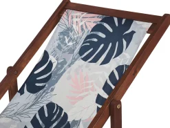 Stoffbezug 2Er Set Fur Gartenliegen Anzio / Avellino Blattermotiv Blau