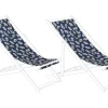 Stoffbezug 2Er Set Fur Gartenliegen Anzio / Avellino Blumenmuster Marineblau