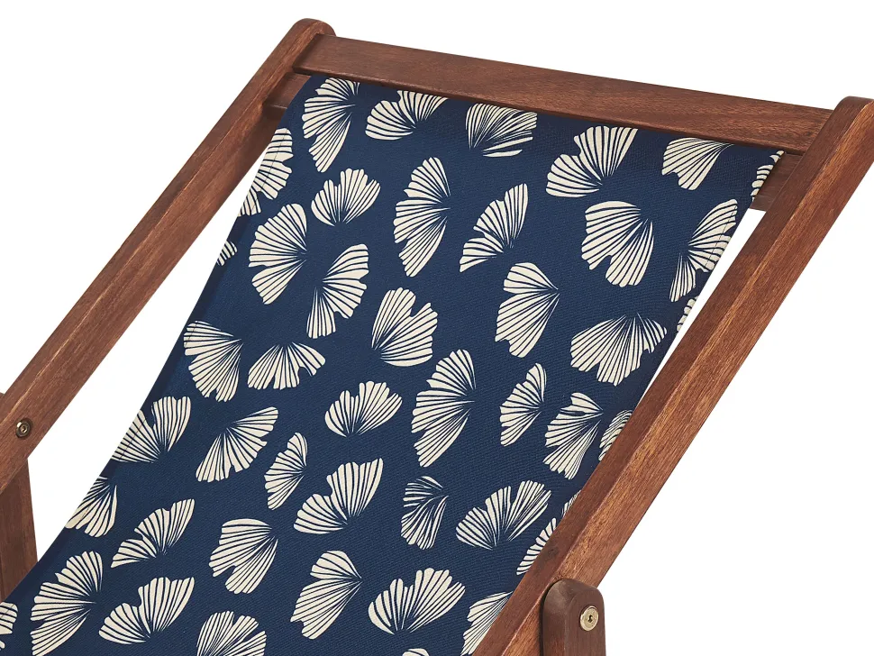 Stoffbezug 2Er Set Fur Gartenliegen Anzio / Avellino Blumenmuster Marineblau