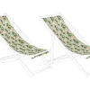 Stoffbezug 2Er Set Fur Gartenliegen Anzio / Avellino Blumenmotiv Rosa