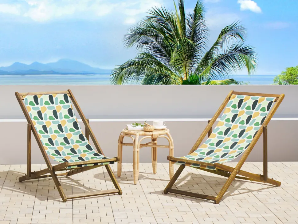Stoffbezug 2Er Set Fur Gartenliegen Anzio / Avellino Fleckenmuster Mehrfarbig