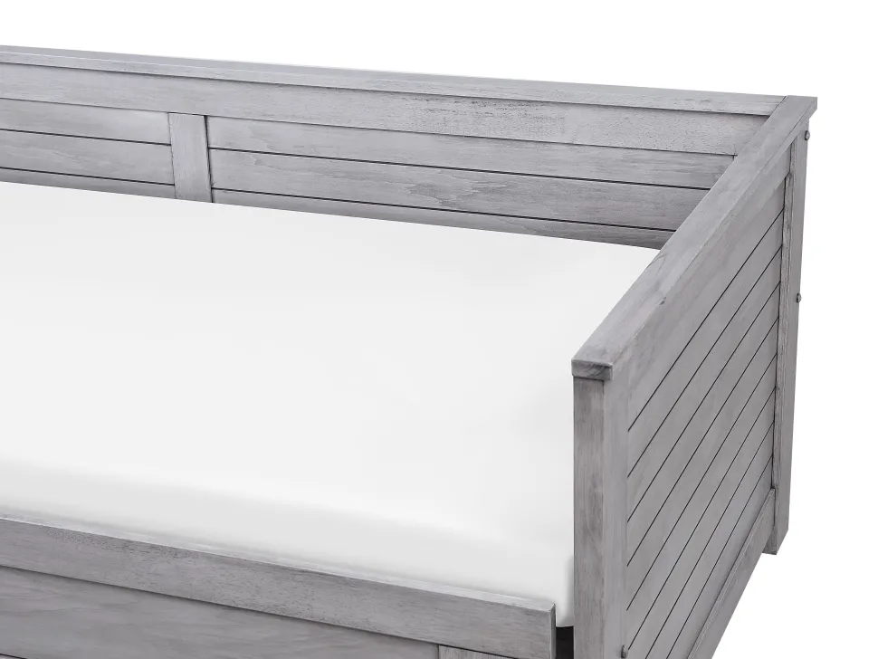 Tagesbett Ausziehbar Holz Grau Lattenrost 90 X 200 Cm Cahors