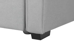 Tagesbett Ausziehbar Polsterbezug Hellgrau Leinenoptik Lattenrost 90 X 200 Cm Libourne